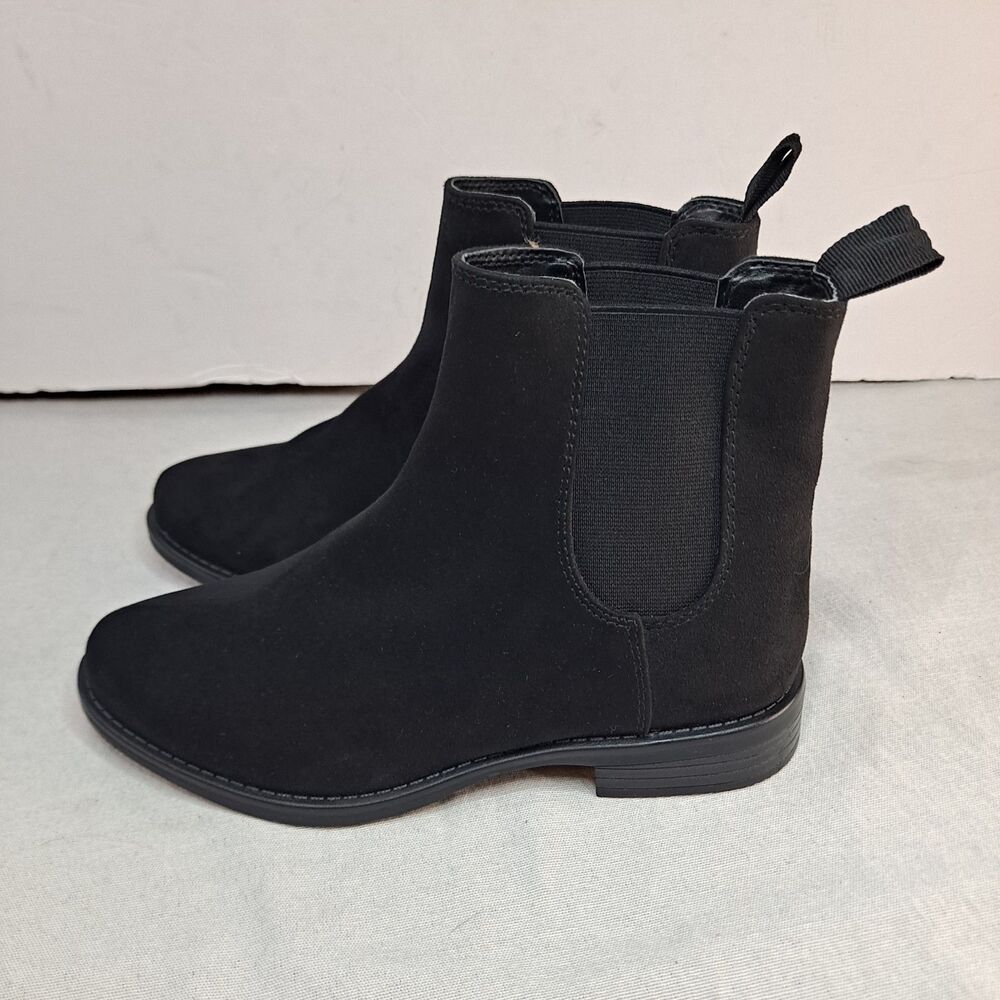Call It Spring Chelsea Boots Women's Sz 5 Black Faux Suede Vegan